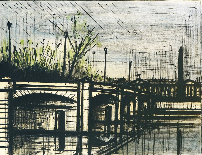 ベルナール・ビュッフェの絵画作品　タイトルは、コンコルド橋 No.39